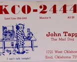 Vintage CB Ham radio Amateur Card KCO 2444 Enid Oklahoma  - £5.56 GBP