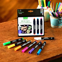 Neon Markers -Crayola Signature Neon Markers, Light Effects, 6 Count - £10.09 GBP