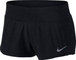 Nike Dri-FIT 3&#39;&#39; Running Shorts Womens 2XL XXL Black Lined Swoosh Logo NEW - £23.63 GBP