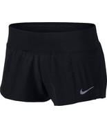 Nike Dri-FIT 3&#39;&#39; Running Shorts Womens 2XL XXL Black Lined Swoosh Logo NEW - £23.25 GBP