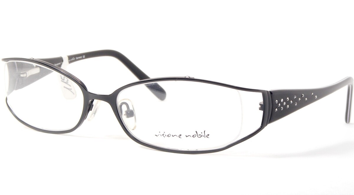 Visione Nobile VD230 C3 Schwarz Einzigartig Selten Eyeglassese W/Kristalle - $76.44