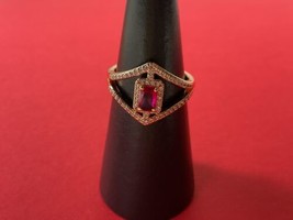 Bomb Party RBP6219 “Most Iconic” Ruby/Quartz on Rose Gold Size 9 Ring NWOT - £16.83 GBP