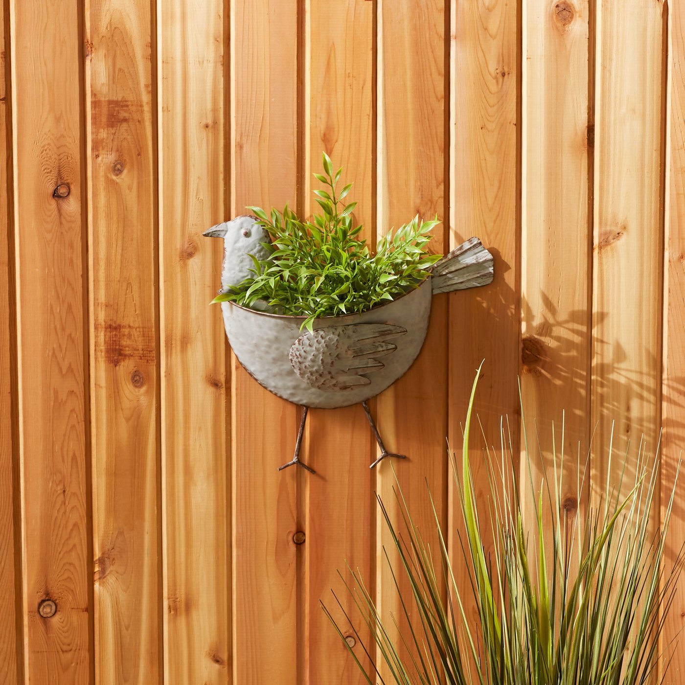 BIRD GALVANIZED WALL PLANTER - $35.00