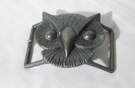  Vintage Owl Head Brass Belt Buckle; Unbranded  - £19.00 GBP