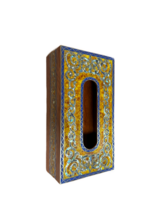 luxury Tissue Box, Handmade Wood Tissue Box, Mother of Pearl &amp; Gemstones Inlay - £273.90 GBP