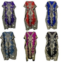 Long Kaftan Dress Women Caftan Tunic Dress Hippy Boho Maxi Plus Size Nig... - £10.37 GBP