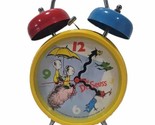 Dr. Seuss Yellow Double Bell Alarm Clock Tested And Working Vtg - £13.99 GBP