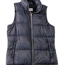 Old Navy Womens Navy Blue Mock Neck Zip Front Pockets Lined Puffer Vest Size M - £19.57 GBP