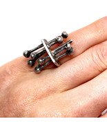 1970s mODERNist Ring Unisex Brutalist Ring Mid Century Rings Punk Sterli... - $3,277.73 MXN