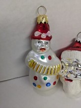 Lot Of (4) Vintage German Christmas Santa Clause And Snowman Glass Ornaments - £71.38 GBP