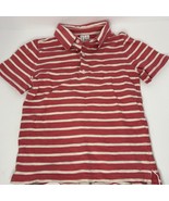 Janie &amp; Jack Boy&#39;s Short Sleeve Polo Shirt Red White Striped Sz 6 - $19.28 CAD