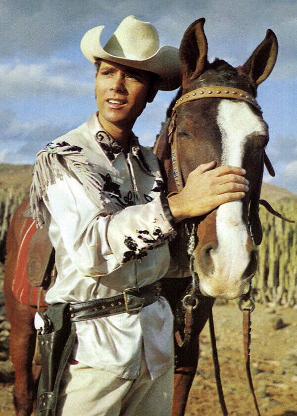 Cliff Richard rare pose in western wear with horse for Wonderful Life 5x... - $5.75