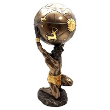 Atlas Titan Celestial Sphere Mythology Greek Statue Sculpture Bronze Fin... - $129.00