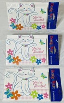 24 Cute Invitations &amp; Cards “You’re Invited” Spring Cat Butterfly Flowers USA - £9.48 GBP