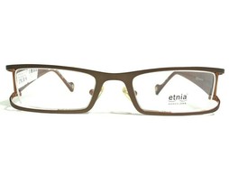 Etnia Barcelona Eyeglasses Frames Naples BR/OG Brown Rectangular 47-20-130 - $118.79