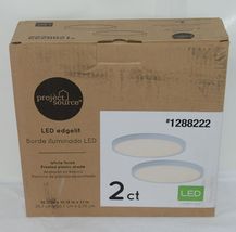 Project Source 1288222 LED Edgelit 2 Count White Finish Frosted Plastic Shade image 5