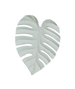 Scratch &amp; Dent 15 Inch White Tropical Leaf Hand Carved Wood Wall Hanging - £19.77 GBP