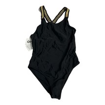 Molo Swim Suit Girls 16Y One Piece Black Gold Cross Back Straps UPF 50 - €25,77 EUR