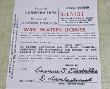 Vintage 1965 Pink Novelty Wife Beaters License Jokes Gags Pranks KG JD - $6.92