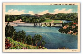 Norris Dam &amp; Lake Norris Tennessee TN Linen Postcard T21 - £1.51 GBP
