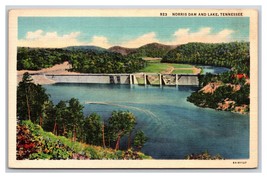 Norris Dam &amp; Lake norris Tennessee TN Linen Postcard T21 - £1.48 GBP