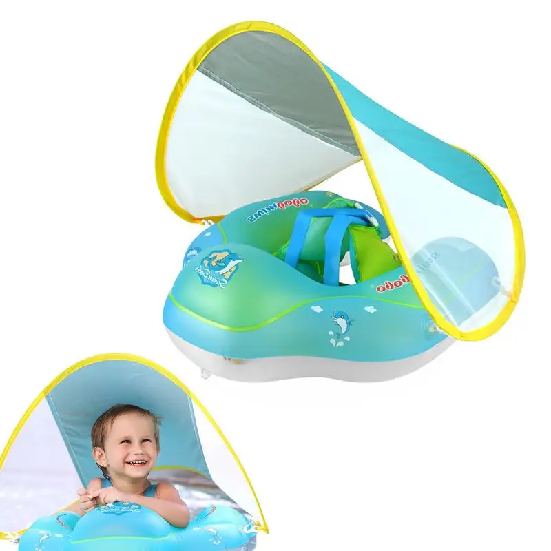 Boat Shaped Pool Float Infant Swimming Float With Detachable Canopy Thick - £29.97 GBP+