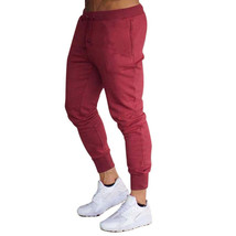 Color: Red, Size: XXXL - Streetwear Sports Pants Men&#39;S Fitness Trousers Solid Co - £5.05 GBP