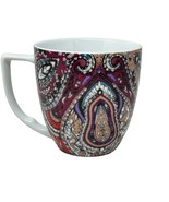 Waechterbach Coffee Mug Paisley Floral Print Red Purple 12 Oz Cup - £15.63 GBP