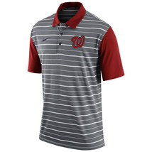 Nike Dri-FIT Men s Washington Nationals Short Sleeve Stripe Polo, Red/Gr... - £30.50 GBP