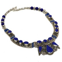 Lapis Lazuli Gemstone Bohemian Ethnic Tribal Jewelry Necklace Nepali 18&quot; SA 5147 - £12.78 GBP