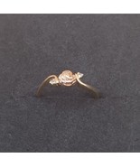 Vintage 10K Gold Rose Ring, 2 Diamonds, Size 7 - $195.00