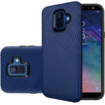 For Samsung A6 Textured Embossed Lines Hard Plastic Case BLUE - £4.68 GBP