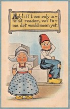 If I Vos Only A Mind Reader...Dutch Romantic Comic Postcard 1916 Psmk - £4.14 GBP