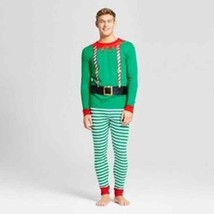NEW Wondershop Mens M Garden Elf Pajamas Green Red Striped Christmas Tiny Flaw - £10.06 GBP