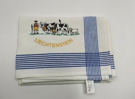 Liechtenstein Cows Farmer Goat Kitchen TEA TOWEL cotton waffle weave NEW - £7.98 GBP