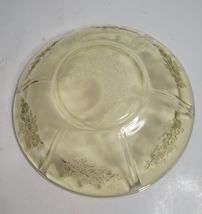 Federal Glass Co. Glass Bowl Sharon Cabbage Rose Pattern Yellow Amber image 3