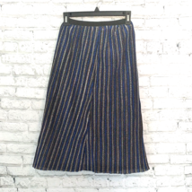 Flectit Skirt Womens Large Blue Silver Multicolor Glitter Striped Elastic Waist - £15.68 GBP