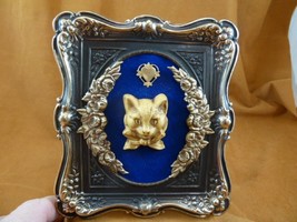 CFL52-20) FRAMED CAMEO Cat head Victorian brass desk shelf wall art love cats - £44.02 GBP