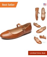 Elegant Mary Jane Flats for Women: Comfortable Slip-On Ballet Shoes with... - $1,025.92 MXN