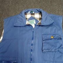 Vintage Ozark Trail Flannel Lined Vest Jacket Adult Large Blue Full Zip - $37.02