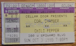 Coal Chamber 1999 Vintage Ticket Stub At Chili Pepper Cellar Door Presen... - $6.49