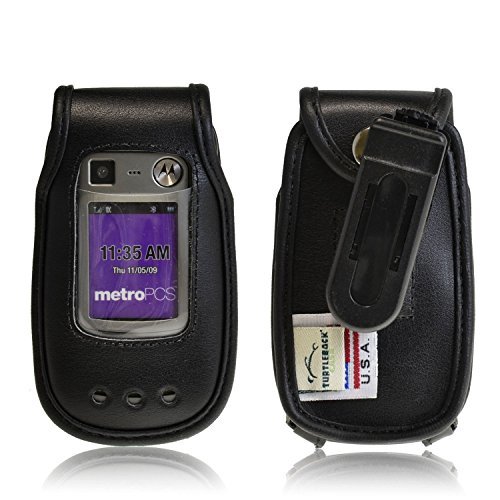 Turtleback Black Leather Case for Motorola Quantico W845 V840 Flip Phone Case wi - £29.56 GBP