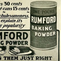 1904 Rumford Baking Powder Can One Pound Advertisement Ephemera 4.75 x 3... - $12.99