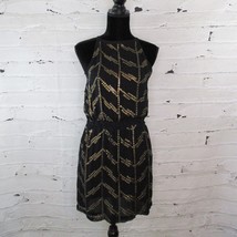 MLV by Mayren Lee Viray Size XS (0/2) Studded Mini Halter Dress Black Gold - £20.74 GBP