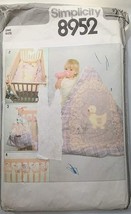 Simplicity Pattern Layette 8952 Quilt, Diaper Bag, Crib Toy &amp; Bumpers Ne... - $10.93