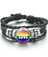Rainbow Love Leather Bracelet - £4.75 GBP