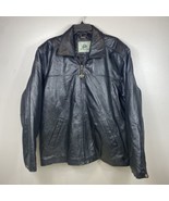 Burk&#39;s Bay Men&#39;s Black Genuine Leather Jacket Size XL Toyota Emblem Zipper - £25.73 GBP