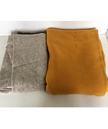 Fleece fabric remnant lot 2 large pieces gray and gold colors sewing mat... - $19.75