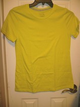 Time And Tru Women&#39;s Crew Neck T Shirt X-LARGE (16-18) Lemon Lime Short Sleeve - £8.47 GBP