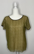 J.crew Women’s Small Green Lace Short Sleeve Blouse Top L4 - £13.37 GBP